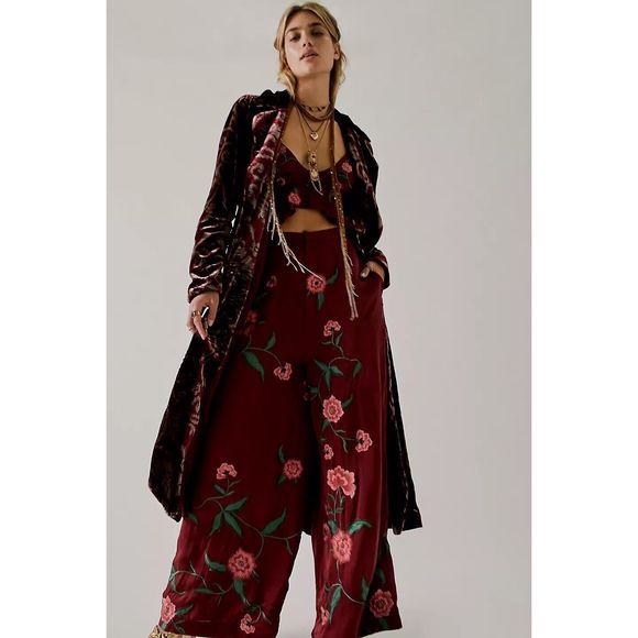 Free People x Anna Sui Poppy Embroidered Set